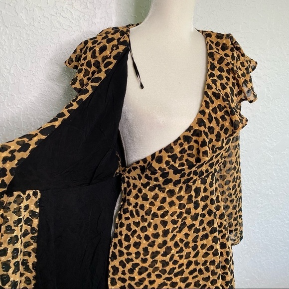 Free People Frenchie Animal Leopard Print Wrap Dress Size XS - Picture 11 of 12
